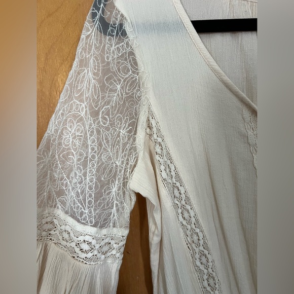 American Eagle Outfitters Cream Lace-Up Dress - Picture 3 of 4